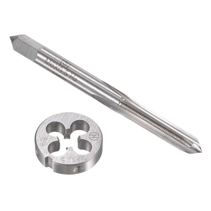 TOP-VIGOR M6 x 0.5mm Metric Tap and Die Set, Right Hand Machine Thread Tap with Round Threading Die for Making or Repairing Threads on Iron, Copper, Steel and Other Metal Materials - Image 1